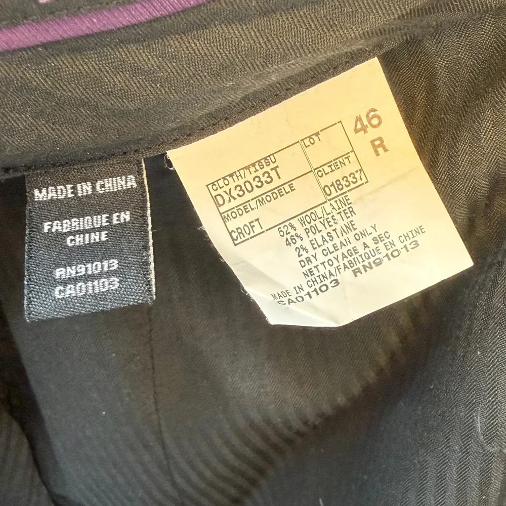 John Varvatos JV Reflex Stretch Mens‎ 46R Charcoal Grey Wool Blend Dress Pants
